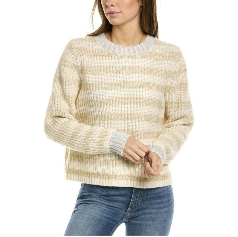Boden Tinsel Stripe Metallic Wool/Alpaca-Blend Contemporary Crewneck Sweater(2)